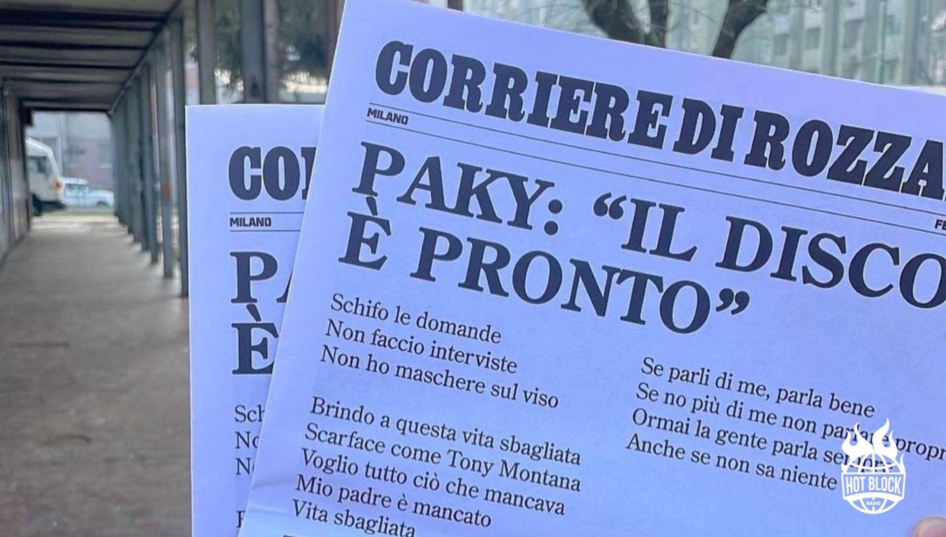 Il disco di Paky è pronto, lo dice il ”Corriere di Rozzano”