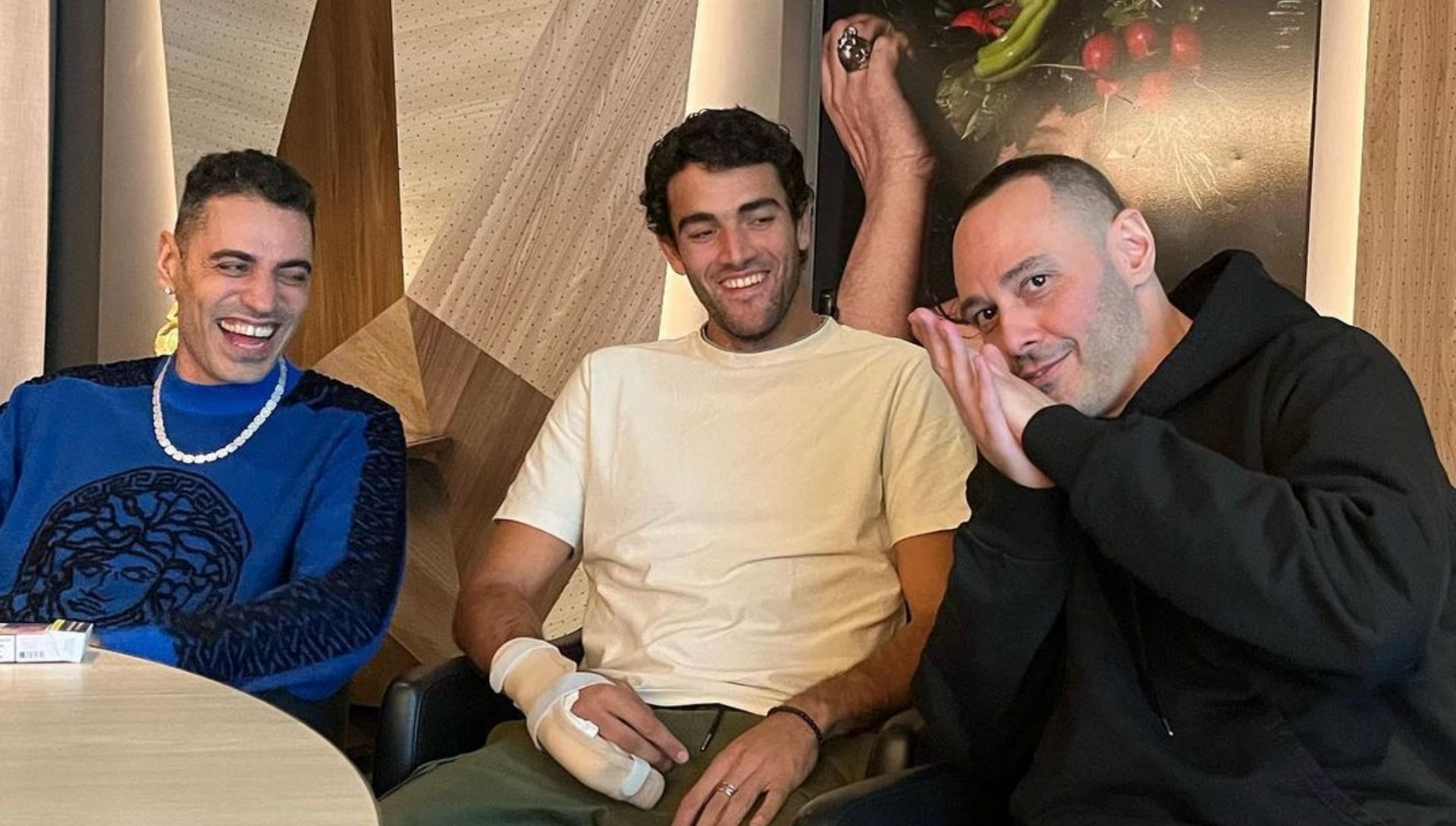 Berrettini a cena con le stelle del rap italiano