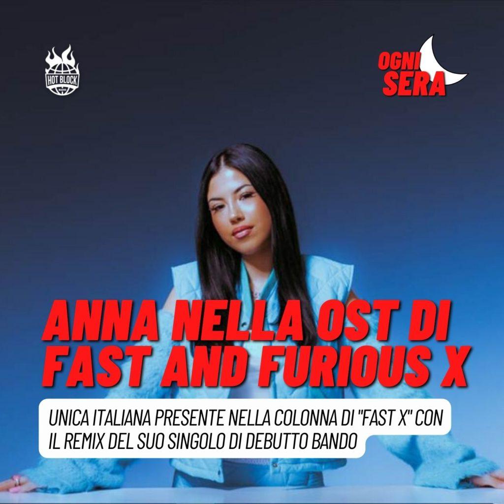 La rapper Anna ligure sarà l'unica italiana presente nella colonna del decimo capitolo della saga Fast & Furious