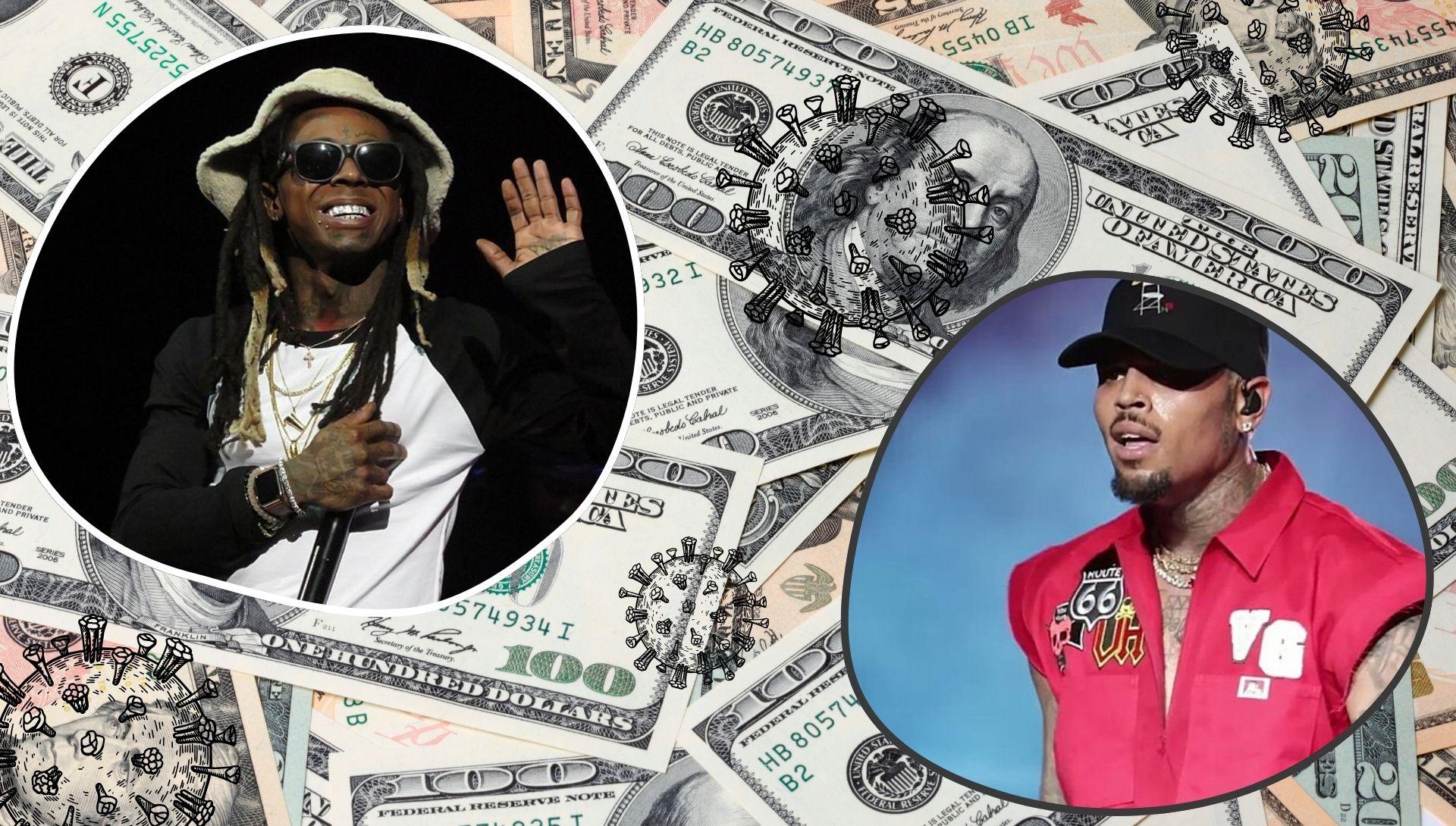 Fondi Covid da milioni usati da Lil Wayne e Chris Brown per viaggi, feste e hotel di lusso